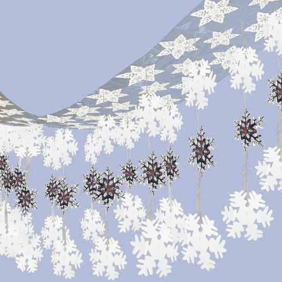 Snowflake Icicle Holiday Room Party Classroom Ceiling Wall Decoration Amscan New - Picture 3 of 16